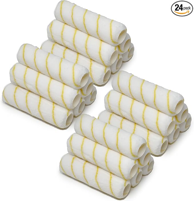 Allgala Paint Roller Covers, 24 Pack 9 Inch Shedless Lint Free Painter Roller Covers 1/2 in Roller Naps for Paint Roller Kit