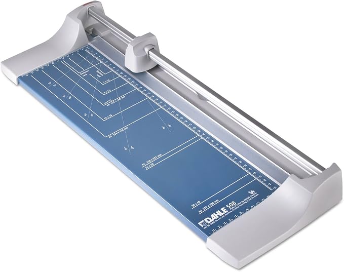 Dahle 508 Personal Rotary Trimmer, 18" Cut Length, 7 Sheet Capacity, Self-Sharpening, Automatic Clamp, German Engineered Paper Cutter