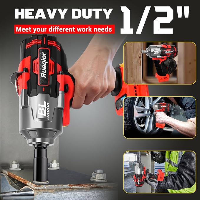 Cordless Impact Wrench 1/2" Compatible with Milwaukee 18V Battery, Impact Wrench 1450FT-LBS(2000N.m) High Torque Brushless Electric Impact, Power Impact Driver for Car, Truck (Tool Only)