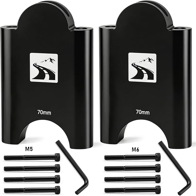 Aerobar Riser Kit Compatible with Profile Design Aero Bars, 70mm Height Adjustment for More Comfortable Aero Position, 31.8mm Clamp Fits Sonic Ergo, Supersonic, T+, J Series & Subsonic