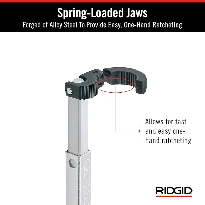 RIDGID 31175 Model 1017 Fold Over Basin Adjustable 10" To 17" Pipe Wrench, Silver, Made In The USA