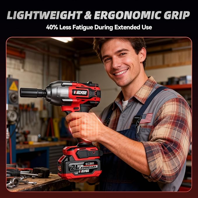 Cordless Impact Wrench 1107Ft-lbs(1500N.m), Brushless High Torque 1/2 Impact Gun with 21V 2x4.0Ah Battery, 3-Mode Speed, Electric Impact Driver with 4 Socket for Home Car Pickup Truck RV Mower