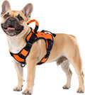 WINGOIN Orange Tactical Dog Harness for Small Dogs,No Pull Dog Harness | Heavy Duty with Handle,Adjustable Reflective,Military K9 Body Pet Vest,for French Bull Pugdog,for Walking Training Running