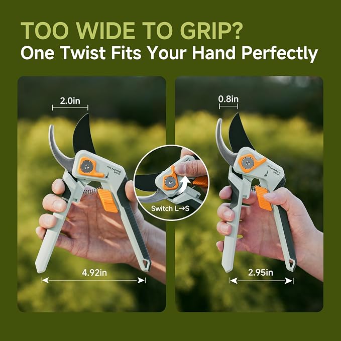PrunePro Pruning Shears for Gardening - 8" Professional Bypass Hand Pruner Up to 1 Inch Cut Capacity Sharp Stainless Steel Blade Garden Scissors Plant Flower Garden Clipper 1 Pack
