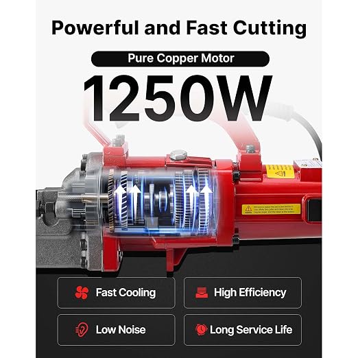 Happybuy Electric Hydraulic Rebar Cutter 1250W RC-20 110V - Portable, Cuts #6 4-20mm Rebar in 4 Seconds, with Stainless Steel Carry Case