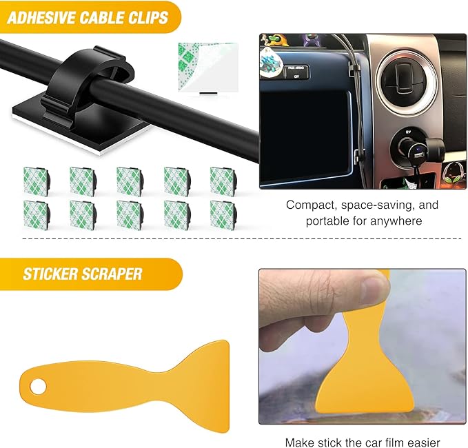 GOOACC 88Pcs Trim Removal Tool, Auto Push Pin Bumper Retainer Clip Set Fastener Terminal Remover Tool Adhesive Cable Clips Pry Kit Car Panel Radio Removal Auto Clip Pliers