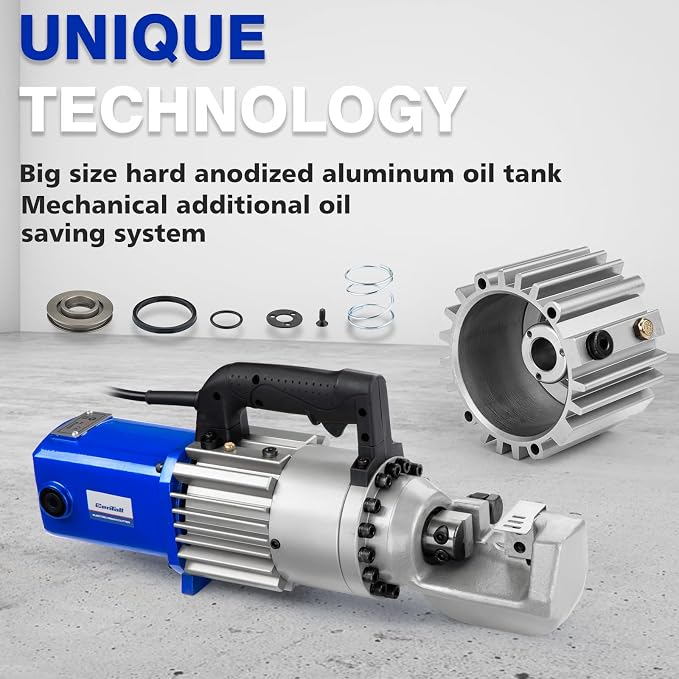 1" Electric Hydraulic Rebar Cutter 2-3S Cutting Speed Portable Rebar Cutter Cutting Rebar 4-25mm #8 120v/60hz (RC25 Blue/Black)
