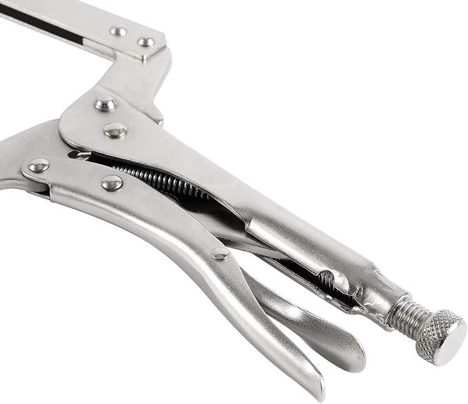 HOZEON 3 PCS 18 Inch C Clamp Welding Pliers with Swivel Pads, Heavy Duty Locking Pliers, Woodworking Clamps Set, Adjustable Nickel Plated C Plier for Wood Working, Electrician Maintenance
