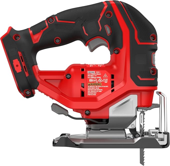 CRAFTSMAN V20 RP Cordless Jig Saw, 3 Orbital Settings, Up to 3,200 SPM, Variable Speed Keyless, Bare Tool Only (CMCS650B)