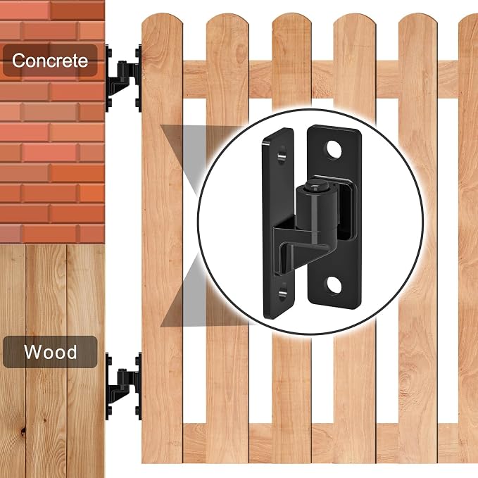 Heavy Duty 4.9" Gate Hinges, Steel Hinges with Electroplated Coating, 4‑Pack Wall‑Mount Female & Male Hinges for Fences & Farm Gates, 600 lbs Capacity