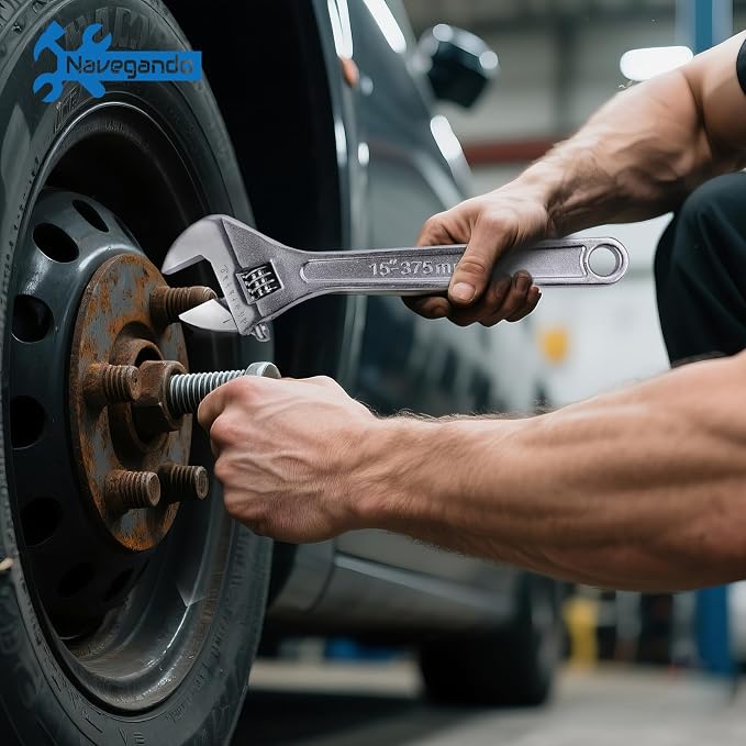Navegando 15 Inch Adjustable Wrench, Professional High Carbon Forged Steel Wrench,for Automotive & Industrial Use, Heavy Duty