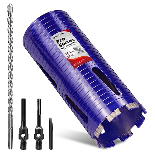 4" Core Drill Bit with Pilot Bit & Adapters(SDS Plus and 1/2" Hex), 5/8"-11 Thread, 9.5" Depth, Upgraded-Welded Segments Diamond Core Bits for Concrete, Masonry, Brick Block