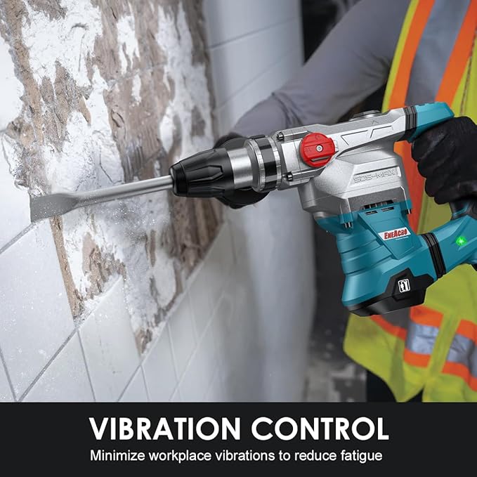 ENEACRO SDS-Max Heavy-Duty Rotary Hammer Drill, 9 Ft.lbs, 3 Functions | Safety Clutch & Vibration Control, 1-9/16" Drilling Capacity in Concrete, Includes Chisel, Includes Drill Bit