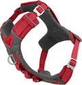 Kurgo Journey Air Dog Harness, Red, Large | Padded Chest, Ripstop Outer & Breathable Mesh, Back Assist Handle, Rust-Free Aluminum Hardware, Reflective Trim