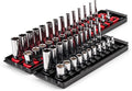 TEKTON 1/4 Inch Drive 6-Point Socket Set, 50-Piece | SHD90215 | (5/32 - 9/16 in., 4 - 15 mm), Shallow and Deep, Socket Rail