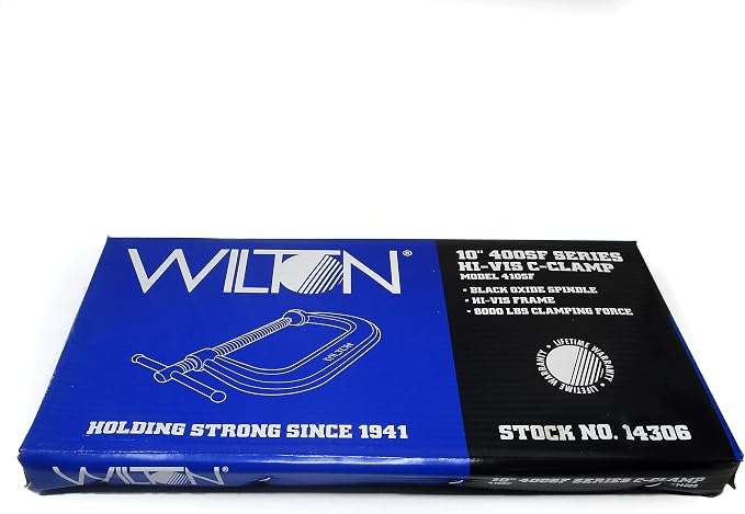 Wilton Hi-Vis C-Clamp, 10-1/8" Opening, 6" Throat, 8000 Lbs. Clamping Force (Model 410-SF) (Pack of 2)