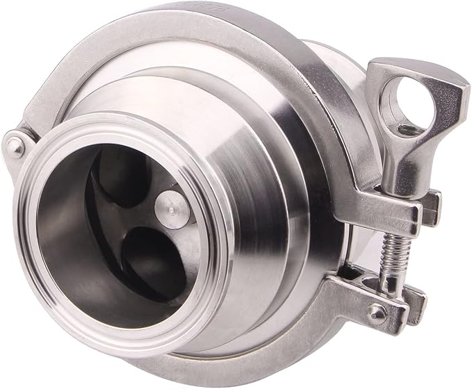 DERNORD Sanitary Check Valve - One Way Flow - 2" Tri Clamp Style, Stainless Steel 304, FKM Gasket (2" Tri Clamp Check Valve)