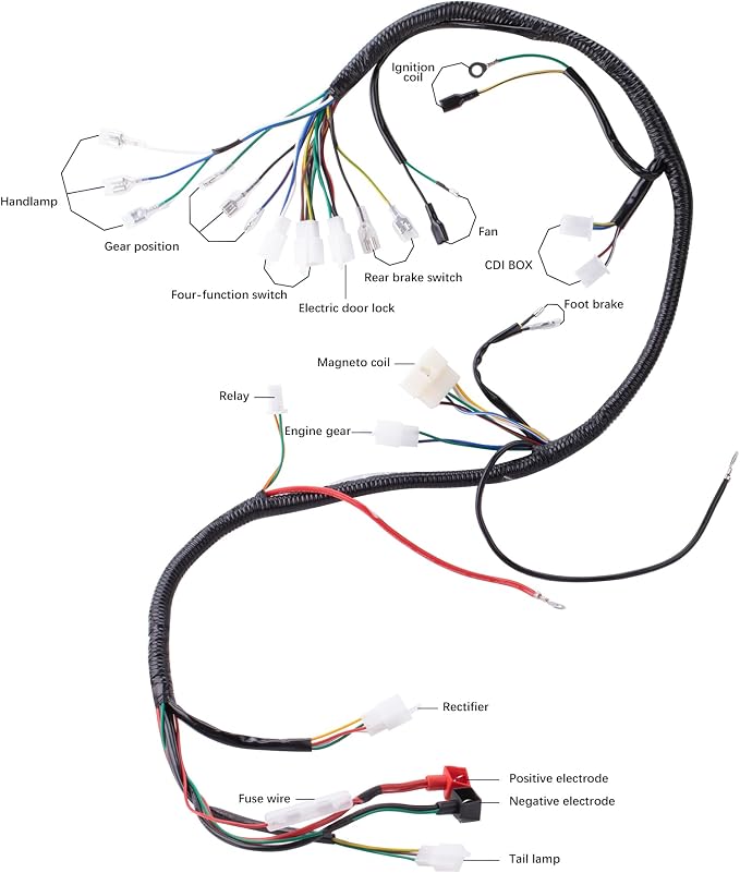 Complete Electrics Stator Coil CDI Wiring Harness with Full Copper Wire for 4-Stroke ATV Quad 150cc-300cc