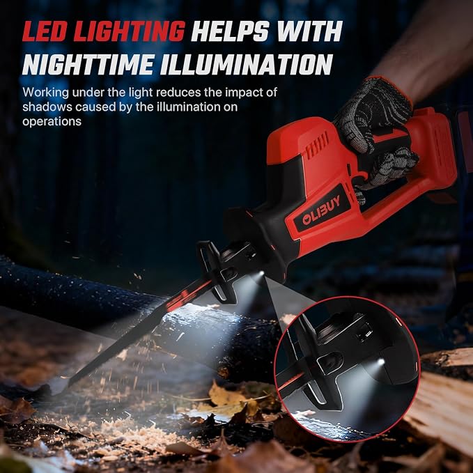 Reciprocating Saw for Mwk M-18 Battery,Cordless Sawzall with 8 Blades,0-3000SPM Variable Speed, Cordless Reciprocating Saws for Wood/Metal/PVC Cutting(Battery Not Included)