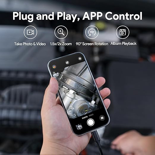 DEPSTECH 2K Endoscope Camera with Light: 2560P QHD Dual Lens Inspection Borescope with 16.5FT Snake Cable for iPhone & Android, Industrial Scope Automotive Tools for Sewer, HVAC, Plumbing, Mechanic