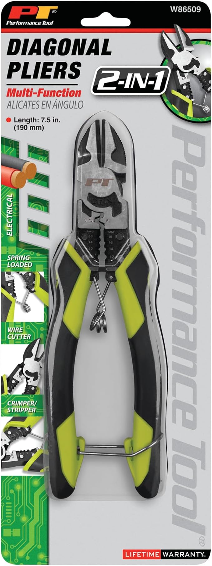Performance Tool W86509 7-1/2 in. Multifunction Diagonal Pliers