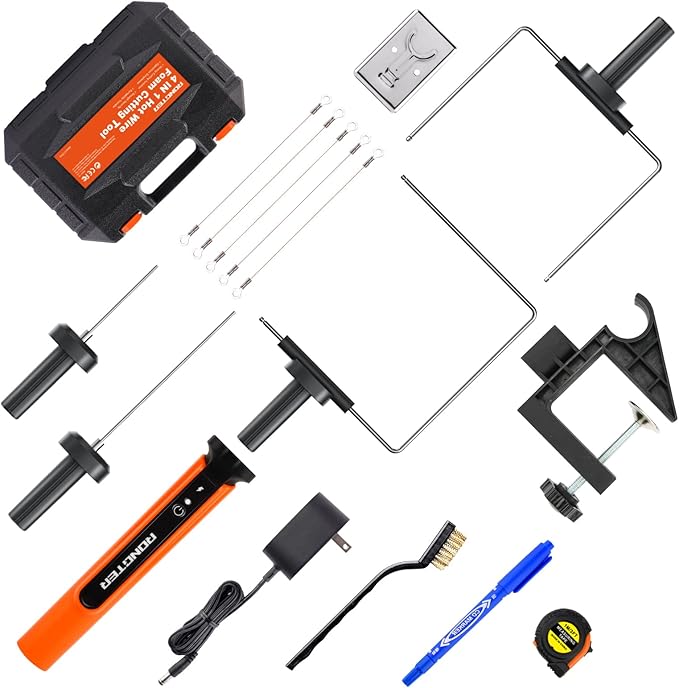 4 in 1 Hot Wire Electric Foam Cutter Kit, Styrofoam Cutting Tool 15W/ 6V with Case, Heated Foam Carving Knife Kit (Toolbox Orange)