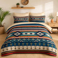 Nesker Comforter Set Full Size, Southwest Aztec Geometric 7 Pcs Bedding for Kids and Adults, Bohemian Vintage Bed Sheet Sets with Fitted Sheet 2 Pillowcases & 2 Shams