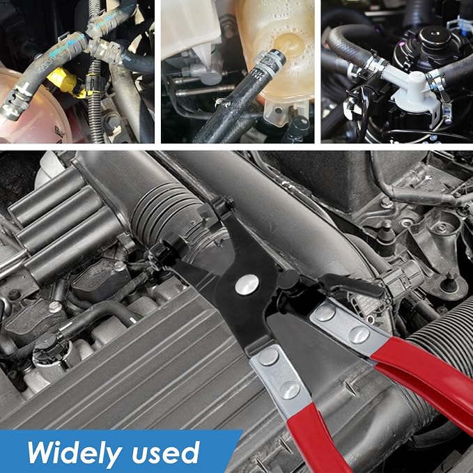 140Pcs 6-22mm Spring Band Hose Clamps Assortment Kit with Swivel Flat Band Fuel Hose Clamp Plier - 12 Sizes Fuel Line Silicone Vacuum Hose Low Pressure Air Clamps