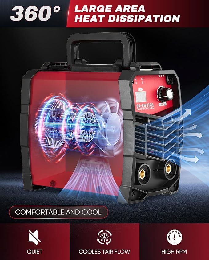 Saker Mini Stick Welder, 110V Portable Welding Machine, 20-130A Arc Welder with Smart LED Display, IGBT Inverter, Anti-Stick & Hot Start,Portable Stick Welder for Home & DIY