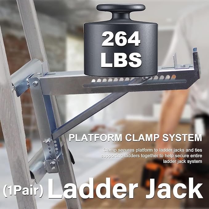 Ladder Jacks Bracket Extension - Adjustable Extension Scaffold Ladder Jack 2 Pack for Working 20 inch Stage