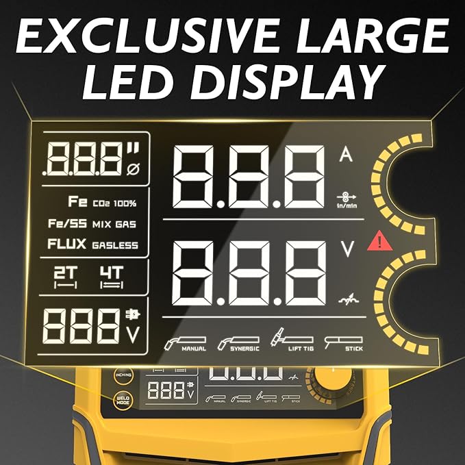 TOOLIOM 160A MIG Welder 4 in 1 Gas MIG/Flux Core MIG/Stick (MMA)/Lift TIG Welding Machine 110/220V Dual Voltage Welder IGBT DC Inverter with LCD Display