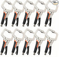 6 inch C Clamp Locking, 10Pcs Heavy Duty Welding Clamps Pliers Set Vise Grip Clamps with Swivel Pad for Electrician Maintenance, Wood Working, Welding and Craftsmen Home Workshop