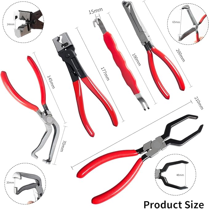 2 Pieces Electrical Disconnect Pliers for Cars, Automotive Electrical Plug Connector Disconnect Tool and Connector Separator and Hose Clamp Pliers