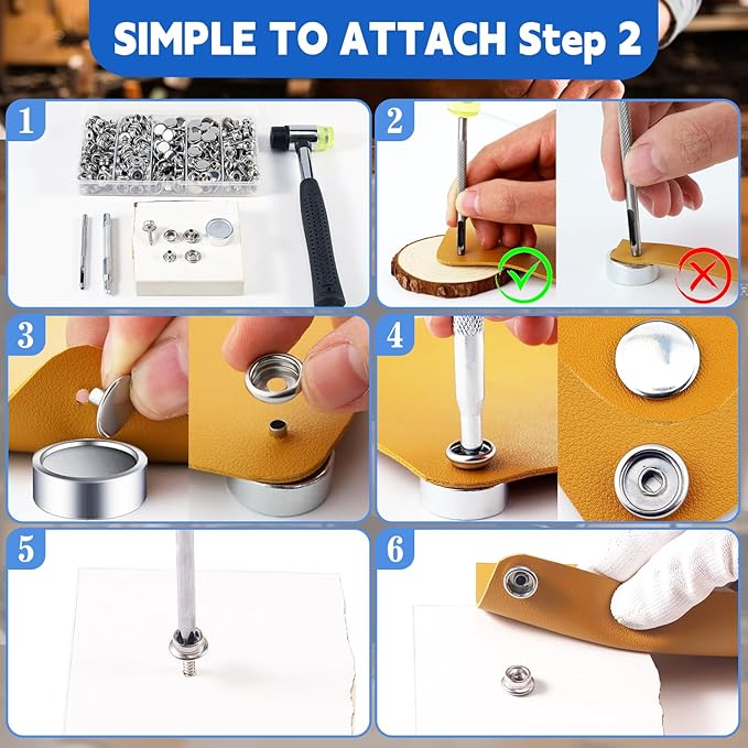 Canvas Snap Kit, Snaps Button, Heavy Duty Fastener Tool Set, 356 PCS Stainless Steel Buttons Kit,Boat Cover Snaps,Carpet Snap for DIY Repairing Boat Covers,Canvas,Sewing