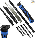 8-In-1 Multi Blades Hand Saw, Drywall Cutter. Hacksaw. Long Blade, Jab Saw, For Cutting Drywall, Sheetrock, Wood, Metel, Plastic, Plywood. Blade Quick Change Mechanism. Blue Handle