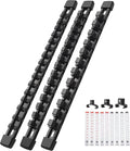 Reniteco 3-Pack Socket Organizer Set, 1/4" x 16 3/8" x 15 1/2" x 12 Clips | 43 Clip Capacity, Havy-Duty ABS Socket Rails, Removable Clips, Drive Socket Storage, Toolbox Drawer or Wall Mount