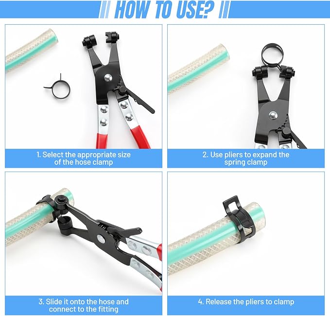 Housolution 400PCS 6-35mm Spring Hose Clamps, 20 Sizes Spring Pipe Clamps