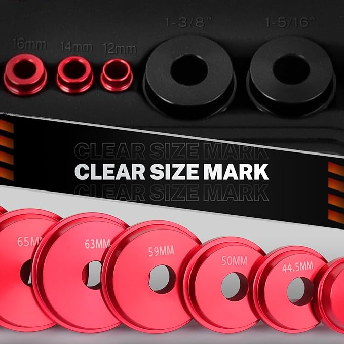 BILITOOLS Bearing Race and Seal Driver Set, 43 Piece Bearing Press Kit with 4 Handles & 39 Dual-Sided Adapters (SAE & Metric), Complete Seal Installer Kit