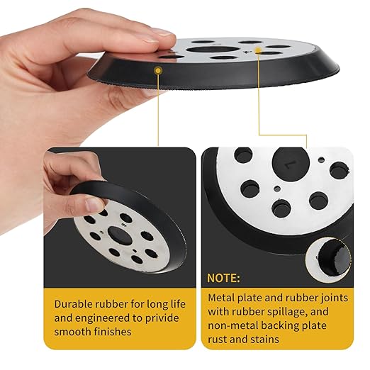 Sander Pad Replacement for Dewalt, 3 Pack 5" 8 Hole Hook and Loop Orbital Sander Metal Pads Compatible with DeWalt DW420 DW421 DW422 DW423 DW426 D26451 D26453 Orbital Sander (3 Screw Holes)