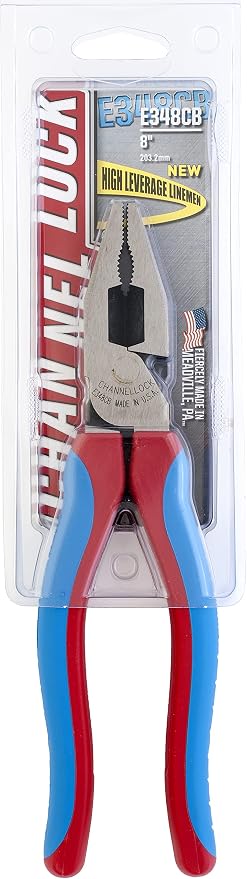 Channellock E348CB E Series 8-Inch Combination Plier with XLT Joint and Code Blue Grips