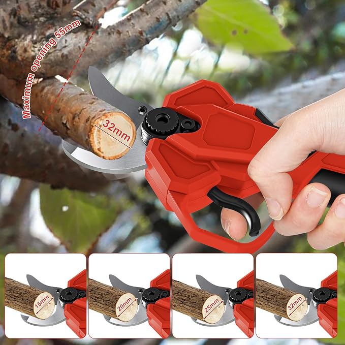 Pole Pruning Shears Compatible with Milwaukee 18V Battery(No Battery), Brushless Cordless Pruners with 8 Ft Extension Pole, 1.3" Cutting Diameter, SK5 Blade, LCD Display