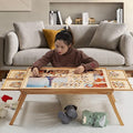 TEAKMAMA 1500Pcs Jigsaw Puzzle Table with 4 Drawers for Adults,Natural | Wooden Jigsaw Foldable Puzzle Board with legs,with Protective Cover,Multifunctional Game Table,34W x 26.3D