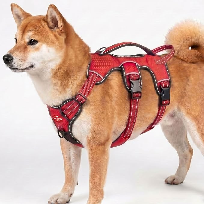 Tuff Pupper Escape Proof No Escape Dog Harness | 5 Point Adjustable Fit Harness for Dogs | Padded Dog Harnesses | Handle Dog Lift Harnesses