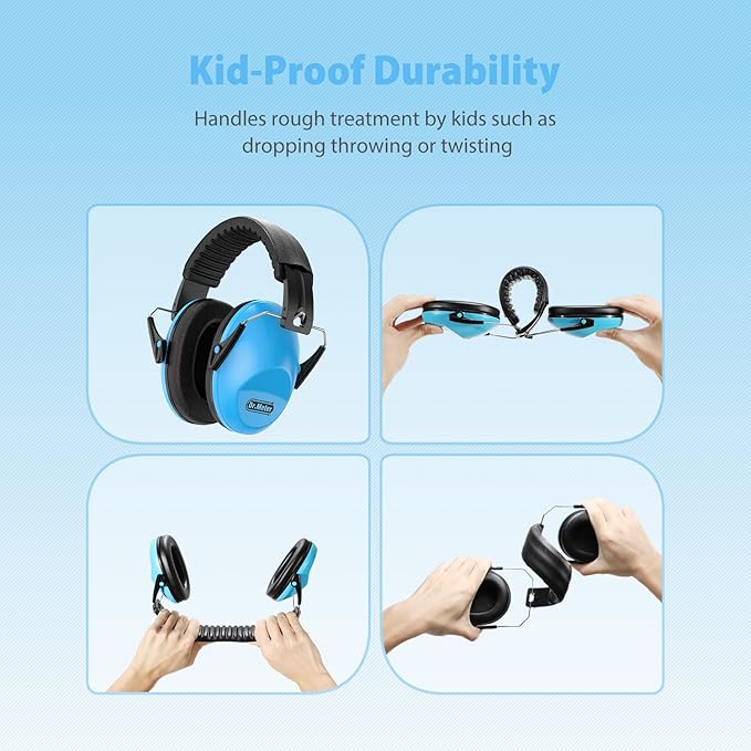 Dr.meter Ear Muffs for Noise Reduction: SNR27.4 Noise Cancelling Headphones for Kids Autism Sensory with Adjustable Headband - Kids Ear Protection for Monster Jam, Fireworks, Concerts, Air Shows