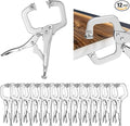 12 Pcs C Clamp Locking Pliers 6 Inch Heavy Duty Welding Pliers with Swivel Pads Adjustable Vise Grip Clamp for Shop Woodworking Cabinetry Repair Home Farm and Auto Workshop