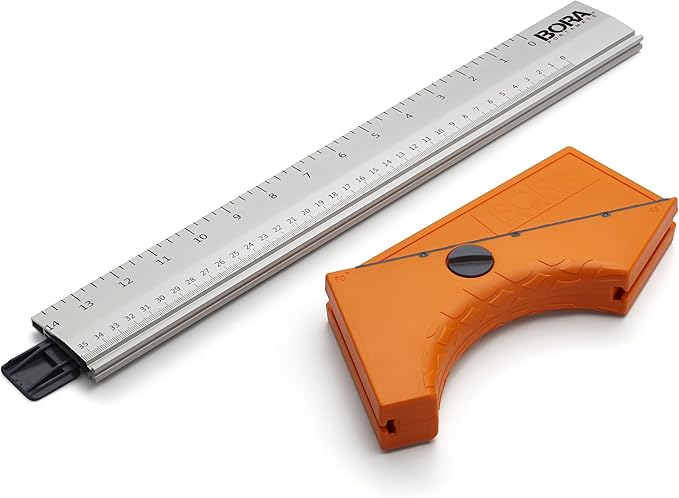 Bora 530416 QuickCut Circular Saw Guide with Rail & Angle Assist – All-in-One Woodworking Tool, 16" Durable Aluminum, (35.5cm) Guide Rail