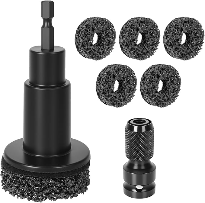 Eascor Wheel Hub Cleaning Tool, Wheel Hub Resurfacing Kit, Wheel Stud Cleaner, Quick Rust Removal for Lug Studs and Rotors, Fits 1/2” Wrenches Or Electric Drill, Automotive Maintenance Tool1
