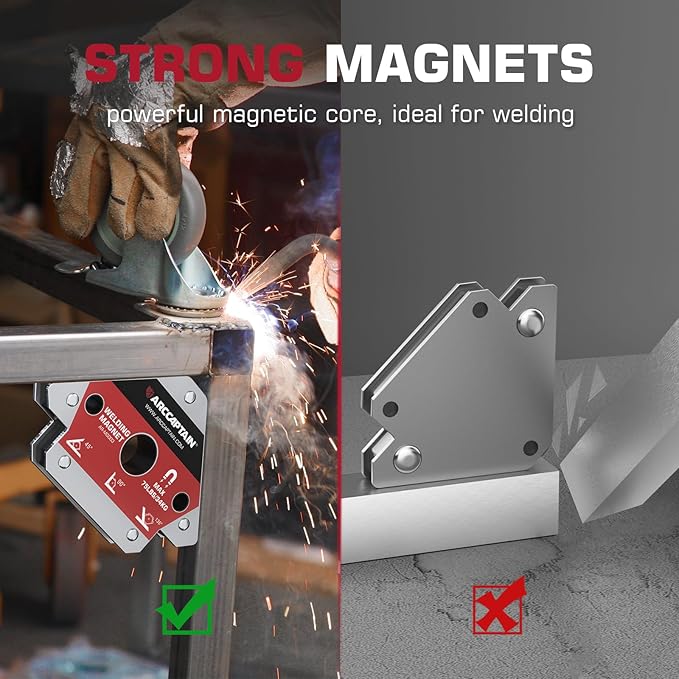 ARCCAPTAIN Welding Magnets 2pcs 75LB Magnetic Welding Holder Set