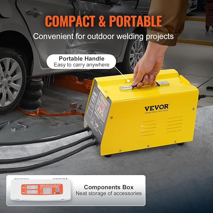 VEVOR Spot Welder Dent Puller, 300W Stud Welder Dent Repair Kit with Heat Gun, Auto/Manual Welding Mode, 110V Auto Body Spot Welding Dent Repair Machine for Aluminum Car Body Panels Repair