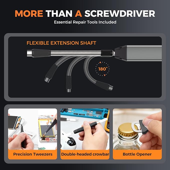 UF-TOOLS Mini Electric Screwdriver, 83 in 1 Cordless Rechargeable Small Power Screwdriver Set with 72 Bits, Led Light and Magnetic Mat, Professional Repair Tool for Phone Glasses Watch Camera Laptop